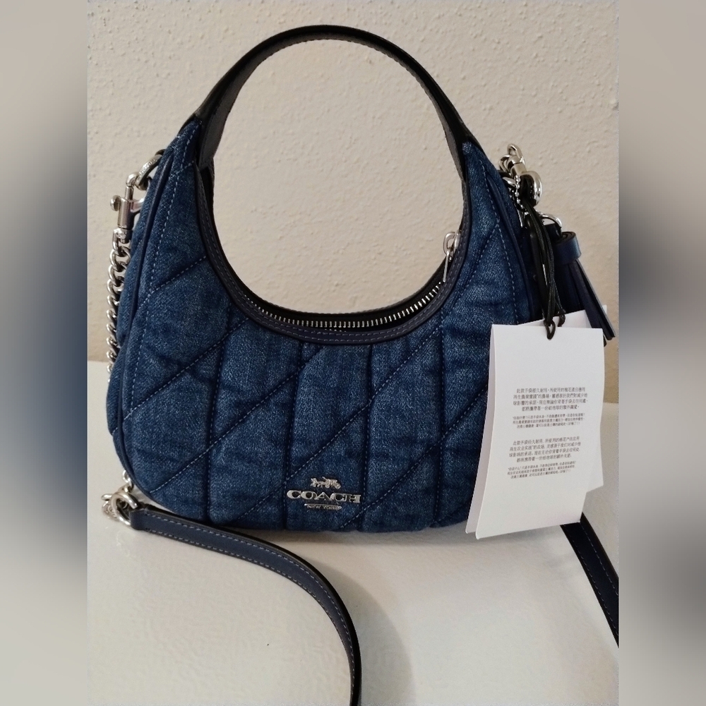 Coach Denim Mini Crossbody Bag NWT With Coach Denim Card Case Wallet NWT - Picture 4 of 13